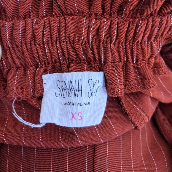 Burnt Orange Striped Flowy Pants - Picture 3 of 9